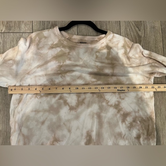 Sonoma Women's Large Tan Tie dye Crewneck Sweater with Soft Texture - Picture 7 of 7